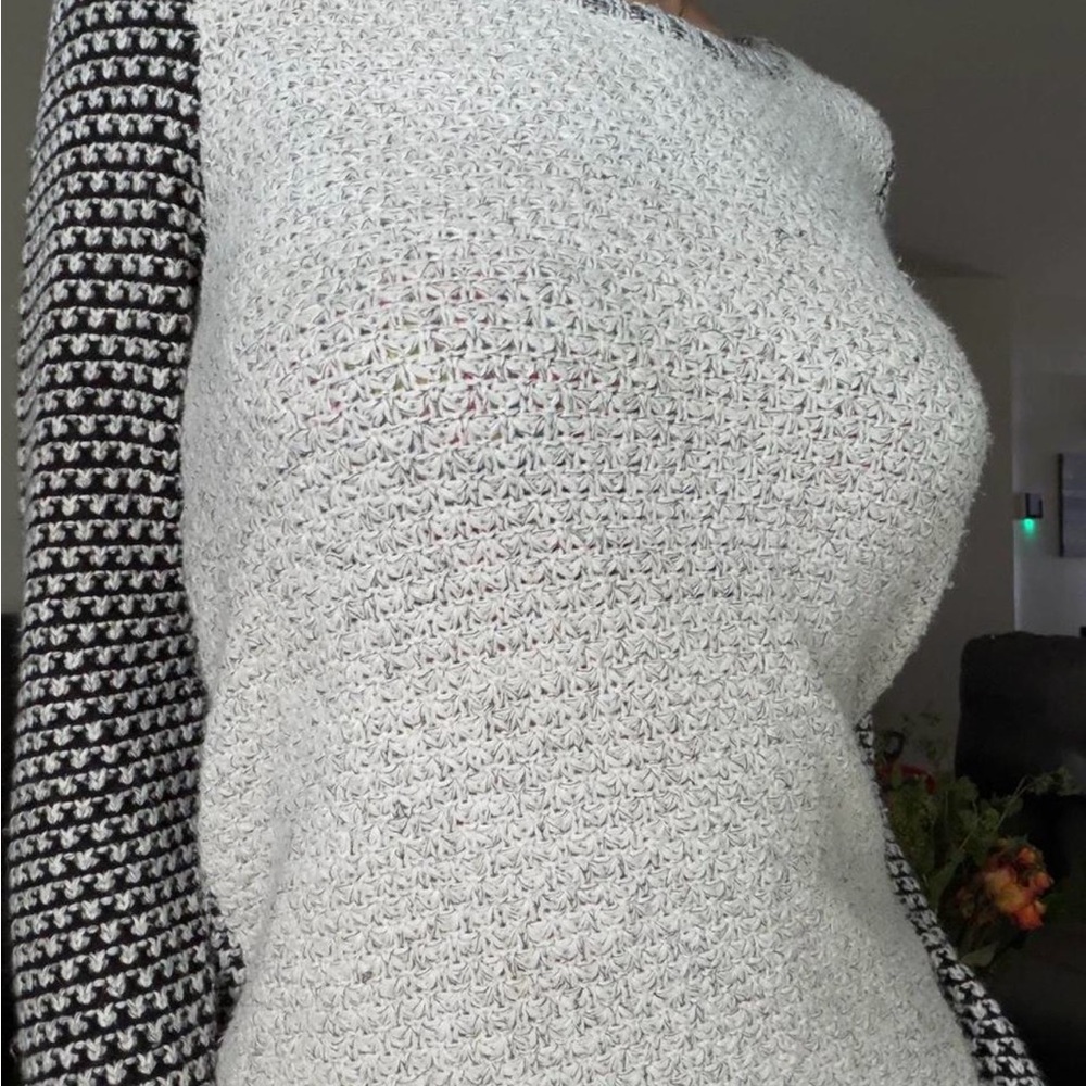Style & Co. Black and White Textured Sweater